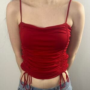 Vintage Y2K The Limited Ruched Crop Top Size XS Goth Romantic Feminine